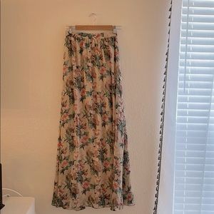 Feminine floral floor length skirt
